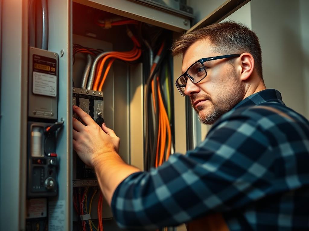 Electrician at work